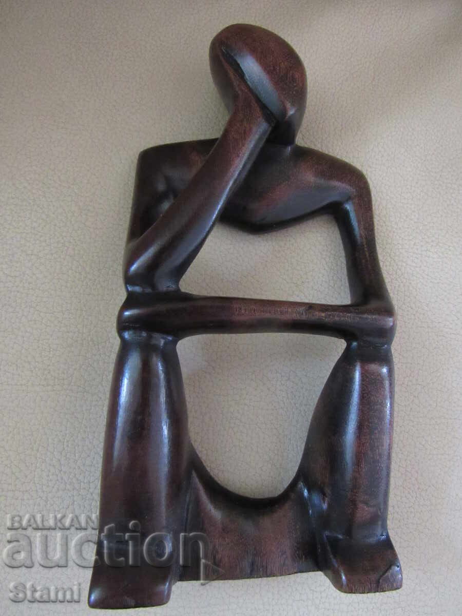 Figurină stilizată de gânditor din abanos - 4 - 5