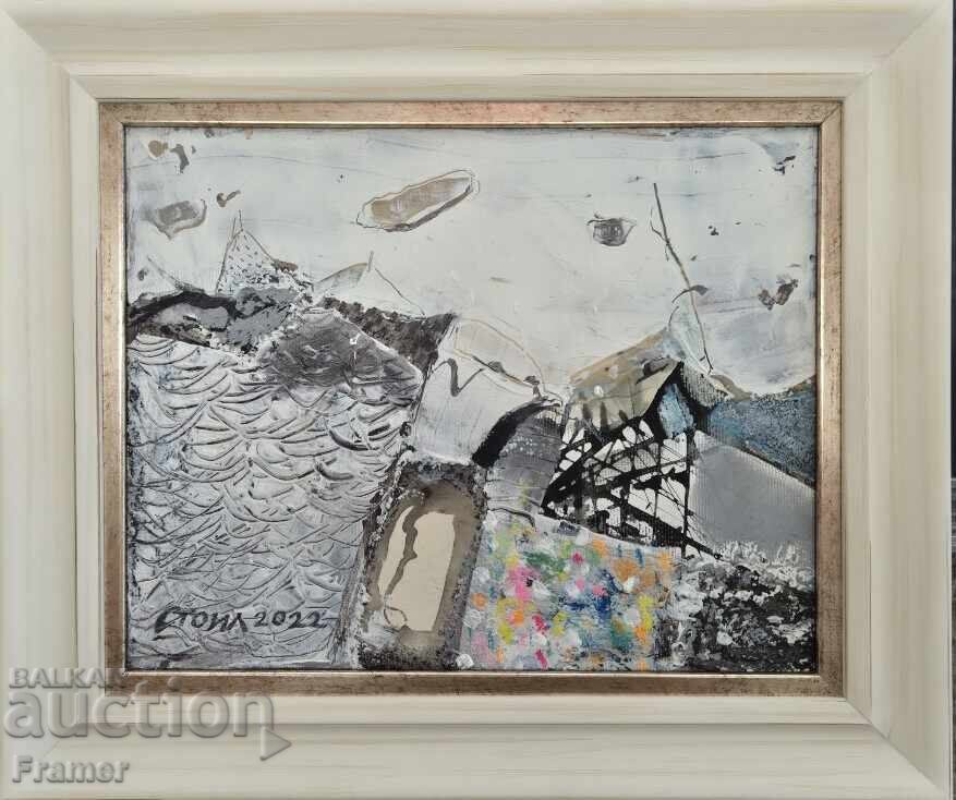 Stoel Mirchev Landscape Winter 2022 beautiful modern painting oil with price 540.00 BGN | € 276.10