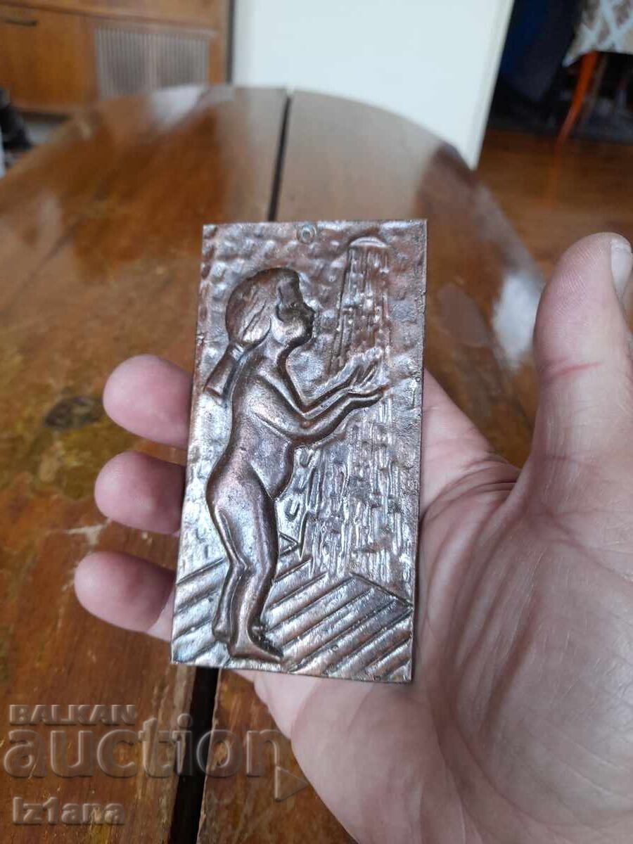 Стара табела,табелка за баня