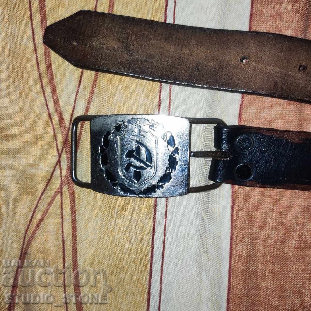 Centură retro, din piele, de milițian (model sovietic)