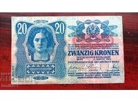 Austria-Hungary 20 Kronen 1913 - 2nd Edition - with German print