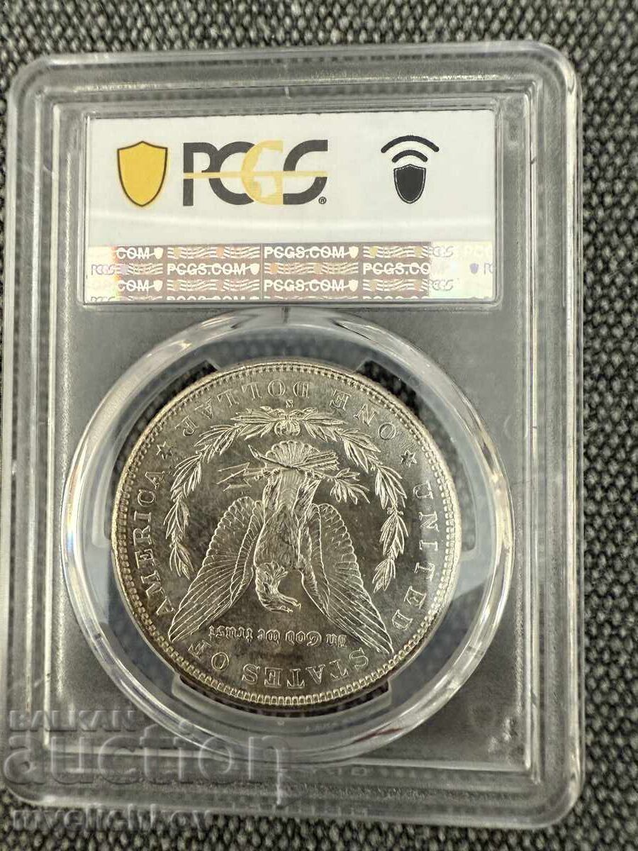 USA, Morgan Dollar 1882 S, San Francisco, Silver PCGS MS63 with price 389.00 BGN | € 198.89