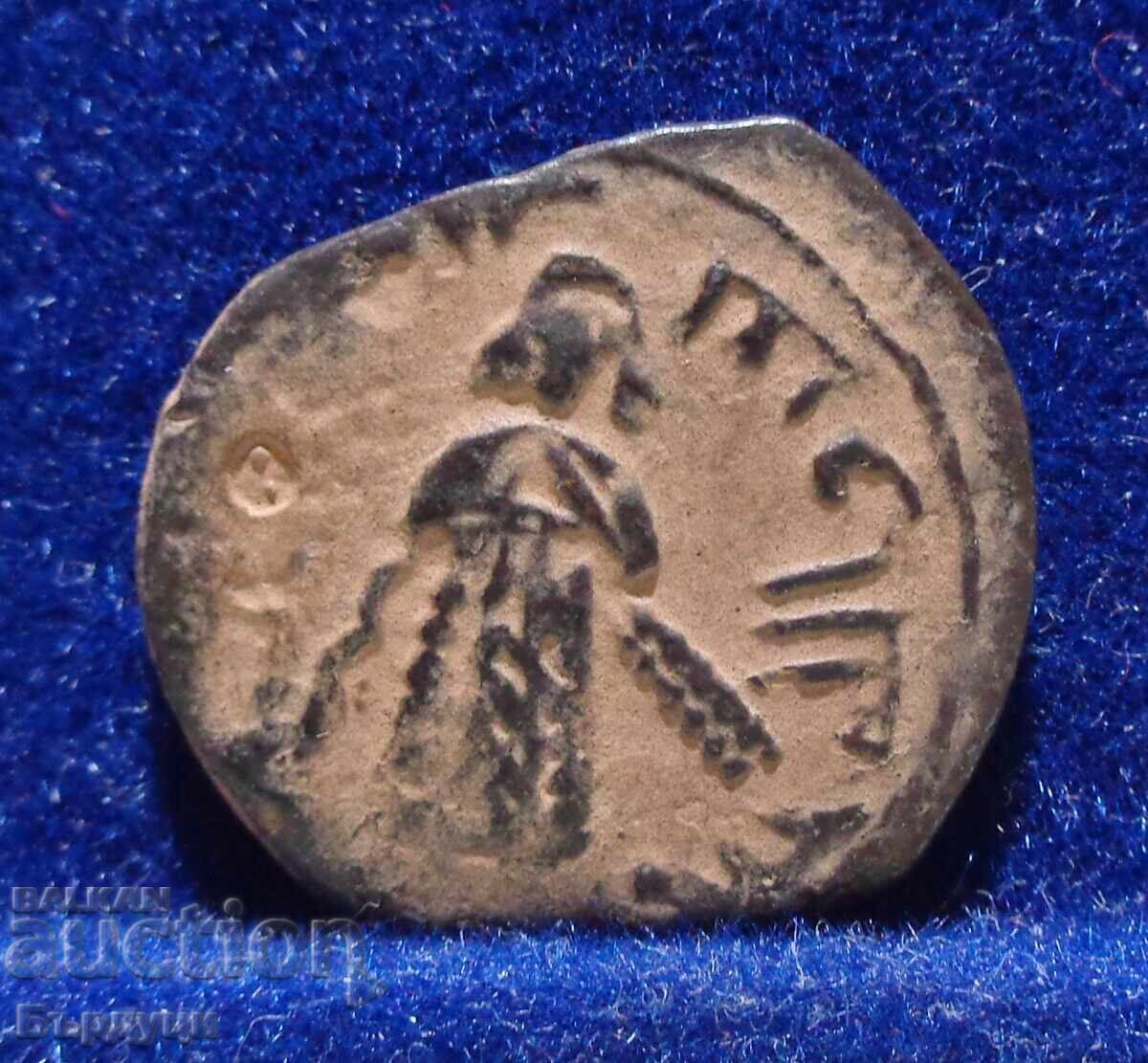 al-Malik ibn Marvan, califatul omeiad, monedă de cupru fals