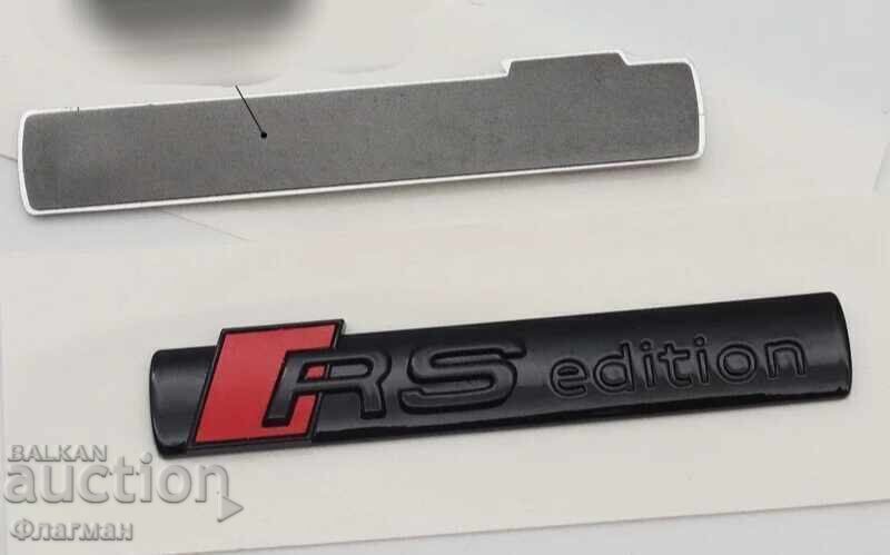 Delivery of New "RS Edition" emblems for AUDI - 90 mm / 16 mm