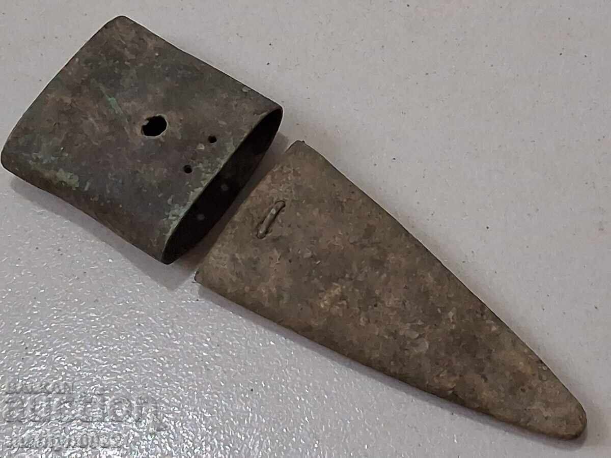 Brass upper and lower fittings for a Russian shashka, French type Brass upper and lower fittings for a Russian shashka, French type