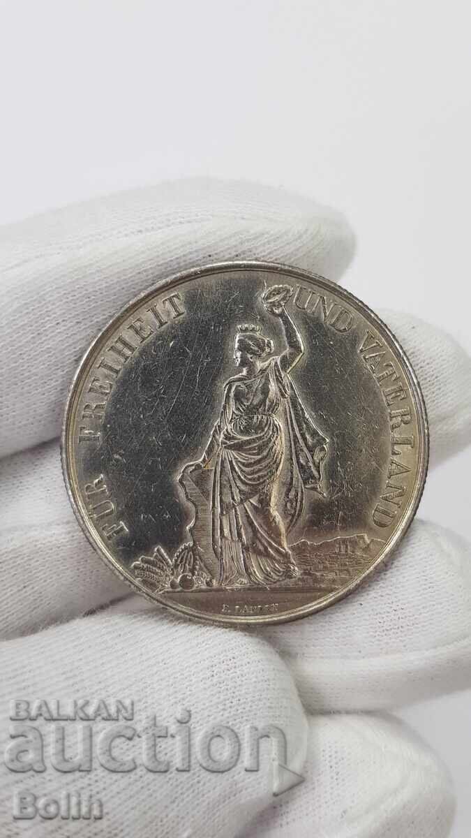 Delivery of Very rare silver coin 5 Francs Switzerland 1872