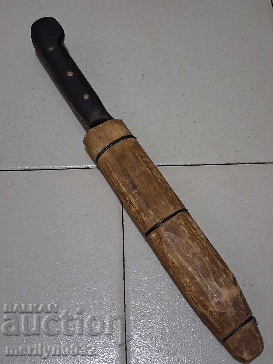 Παλαιό κυνηγετικό μαχαίρι με θήκη - 6
