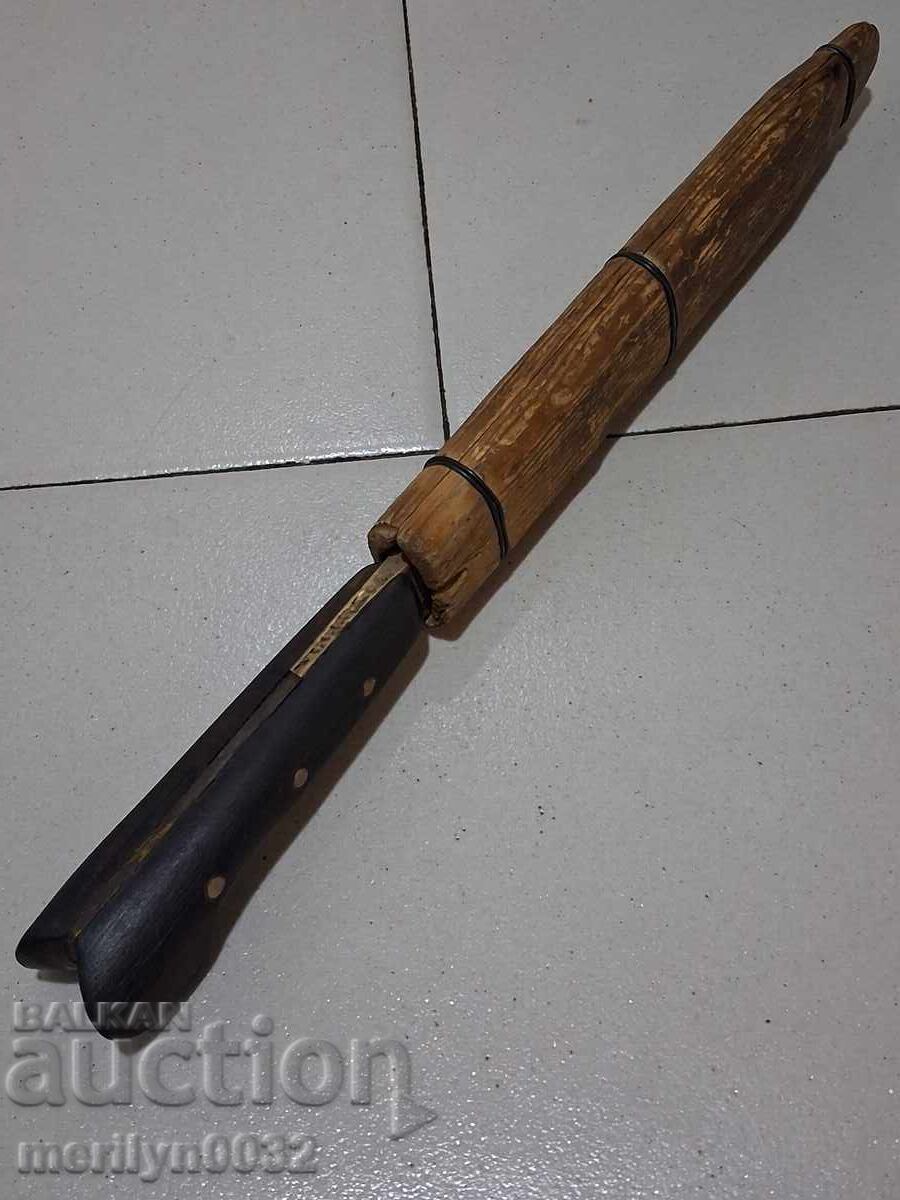 Παλαιό κυνηγετικό μαχαίρι με θήκη - 7