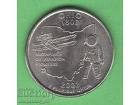 (¯`'•.¸ 25 cenți 2002 D SUA (Ohio) UNC- ¸.•'´¯)