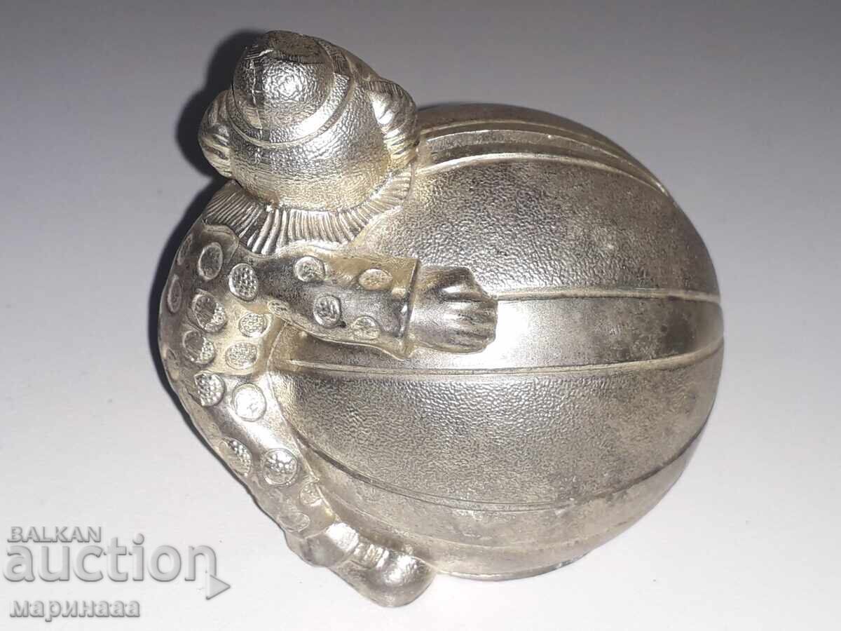 Auction  MASSIVE PIGGY BANK. SILVER-PLATED ZAMAK