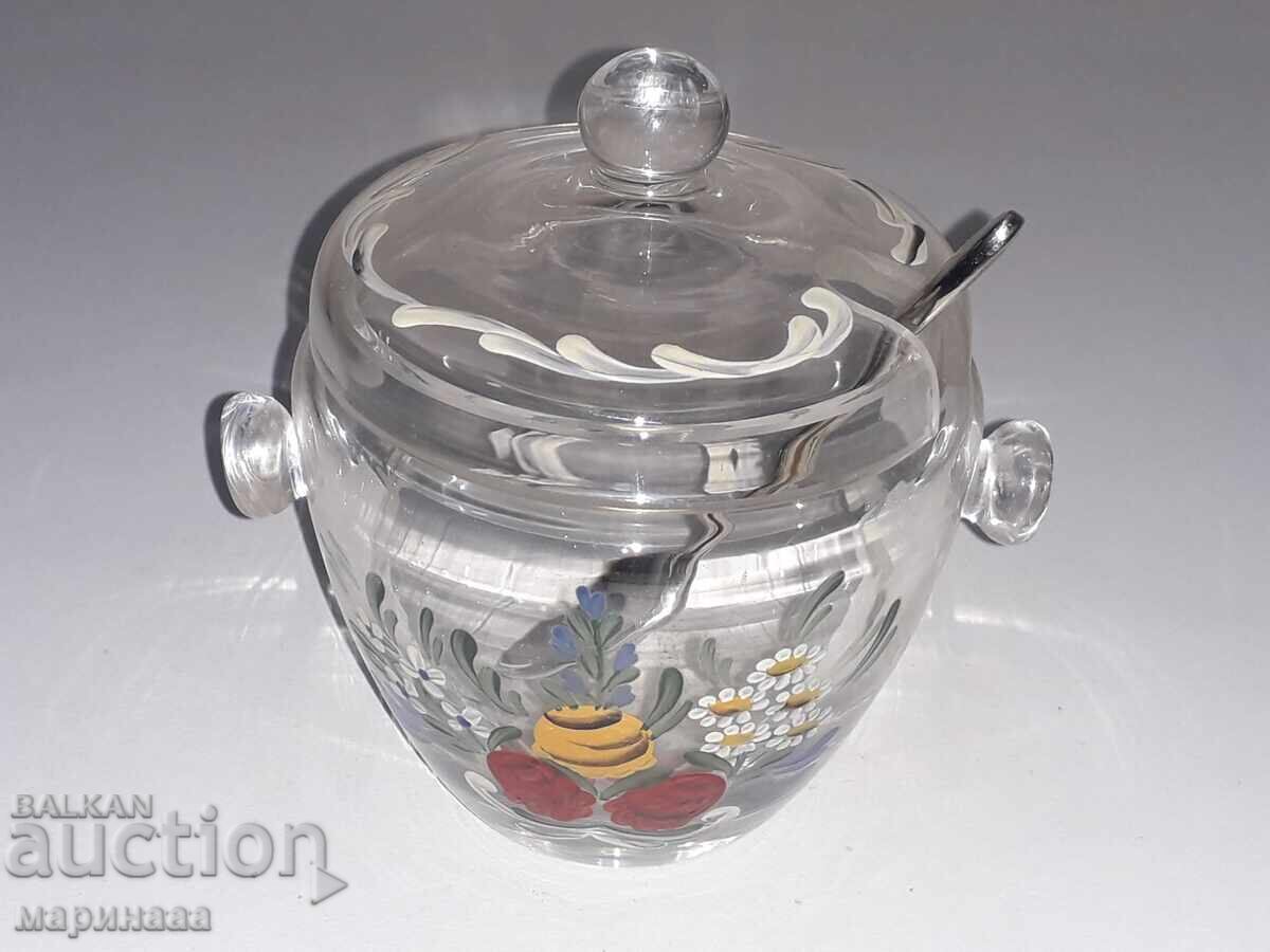 SUGAR BOWL. GLASS with price 6.00 BGN | € 3.07