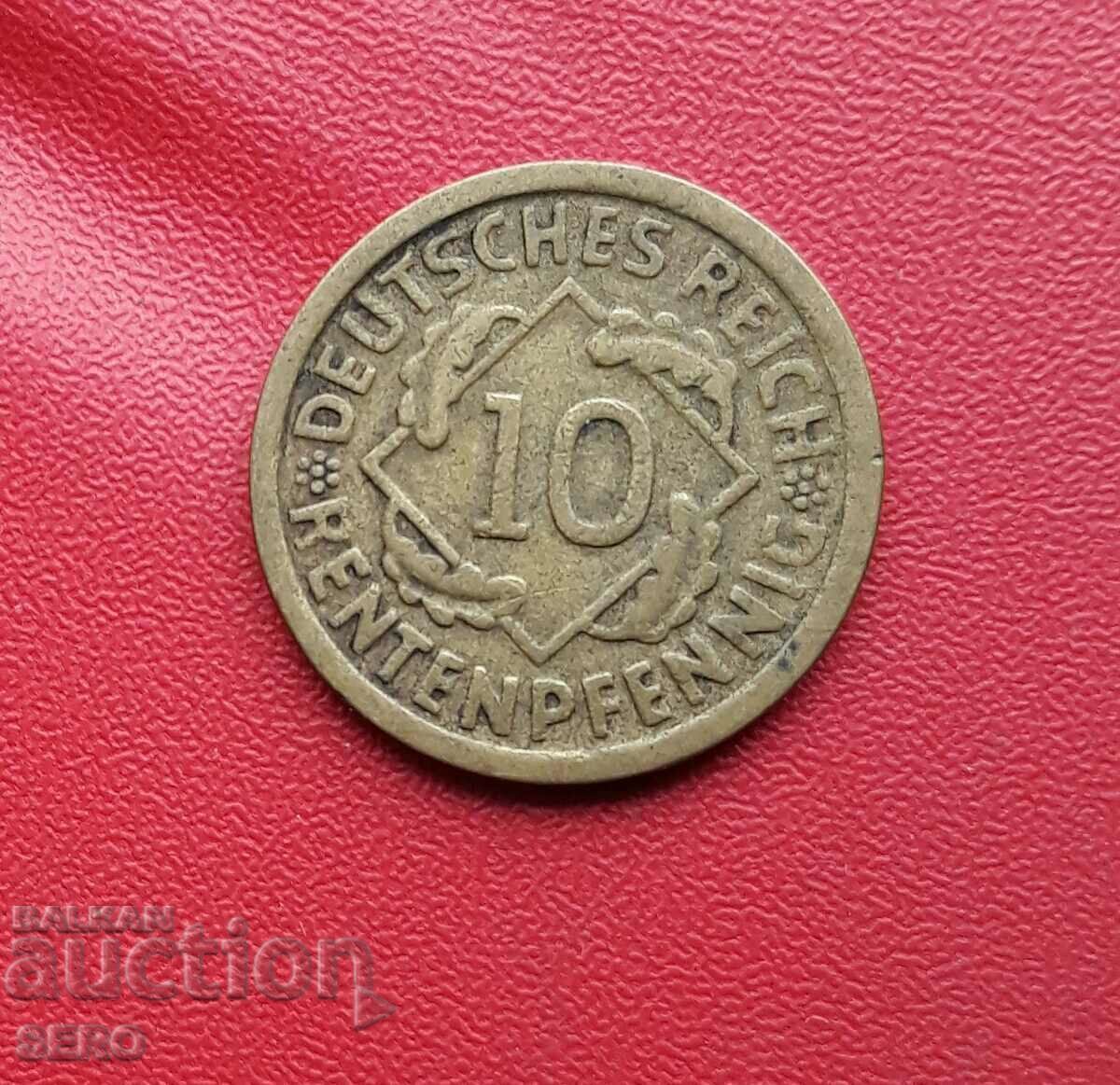 Germany-10 Pfennig 1924 F-Stuttgart Germany-10 Pfennig 1924 F-Stuttgart