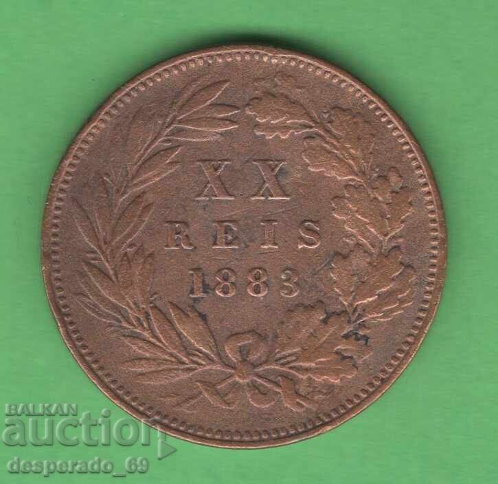 (¯`'•.¸ 20 reĭz 1883 PORTUGALIA ¸.•'´¯) (¯`'•.¸ 20 reĭz 1883 PORTUGALIA ¸.•'´¯)
