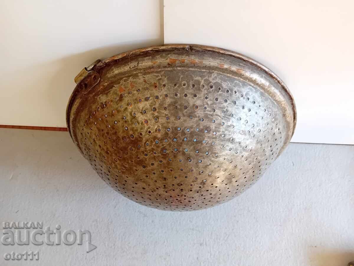Old Copper, Brass Colander - 5
