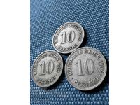 3 x 10 Reichspfennig 1905-1908 Germany