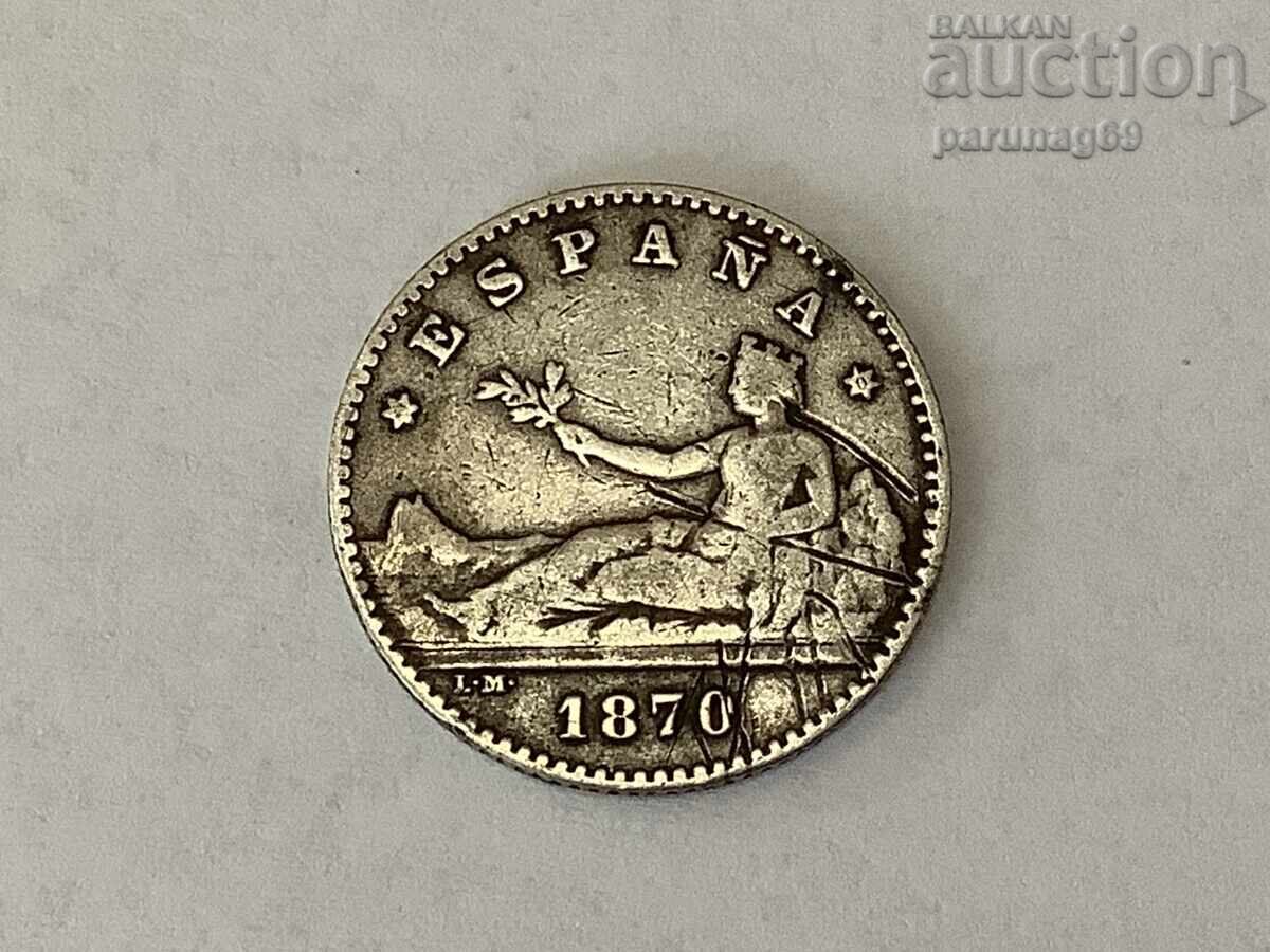 Spain 50 Centimos 1870 Silver 0.835
