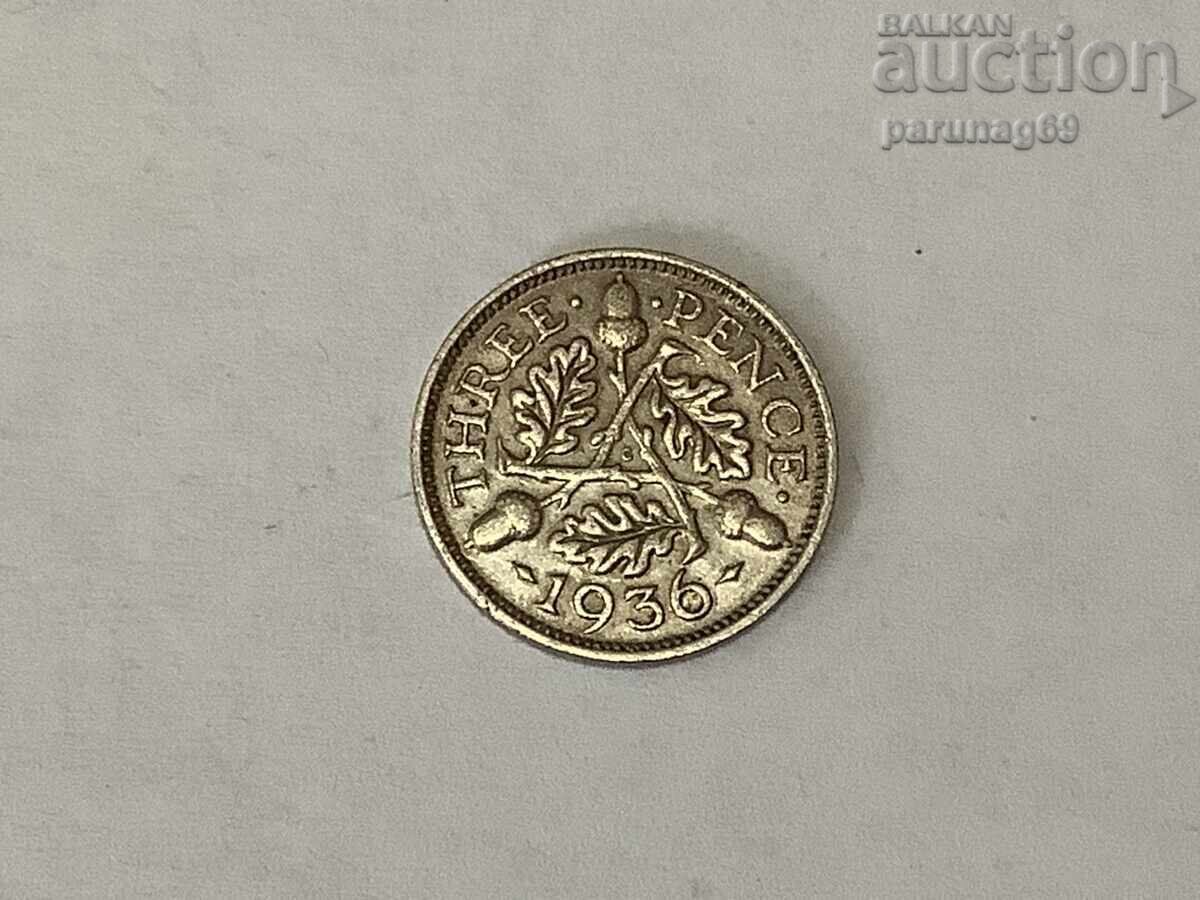 Marea Britanie 3 pence 1936 Argint 0.500 Marea Britanie 3 pence 1936 Argint 0.500