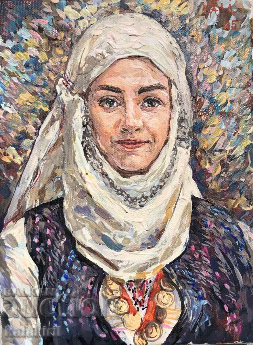 Bulgarian woman with coins