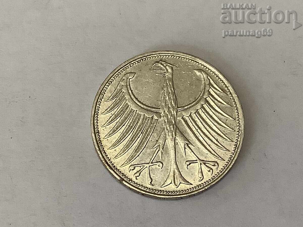 Germania 5 mărci 1951 D - Argint 0.625 cu preț 21.00 BGN | € 10.74