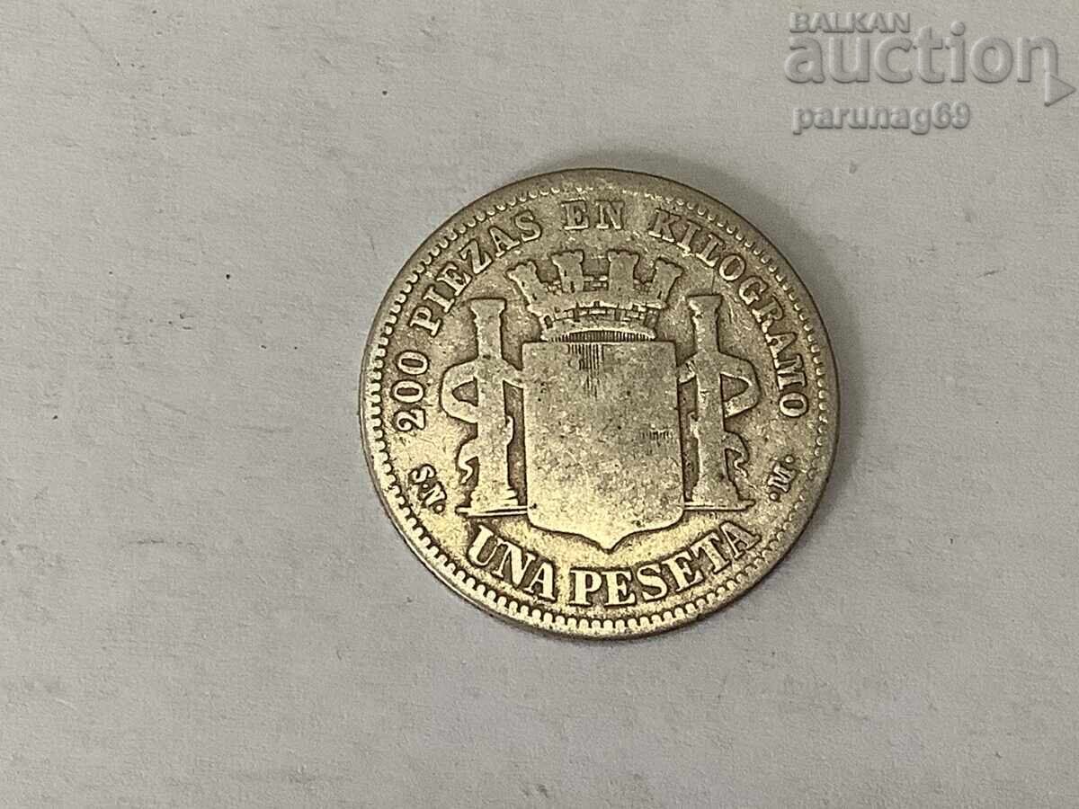Spain 1 Peseta 1869 'ESPANA' - Silver 0.835 Spain 1 Peseta 1869 'ESPANA' - Silver 0.835