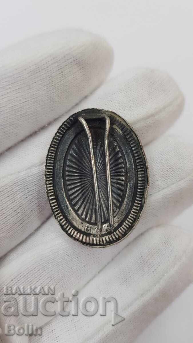 Παράδοση Sπάνια στρατιωτική κοκάρδα αξιωματικού, σήμα "ΒΑΣΙΛΕΙΟ ΣΕΡΒΙΑΣ"