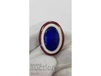 Rară cocardă de ofițer militar, semn "REGATUL SERBIEI"