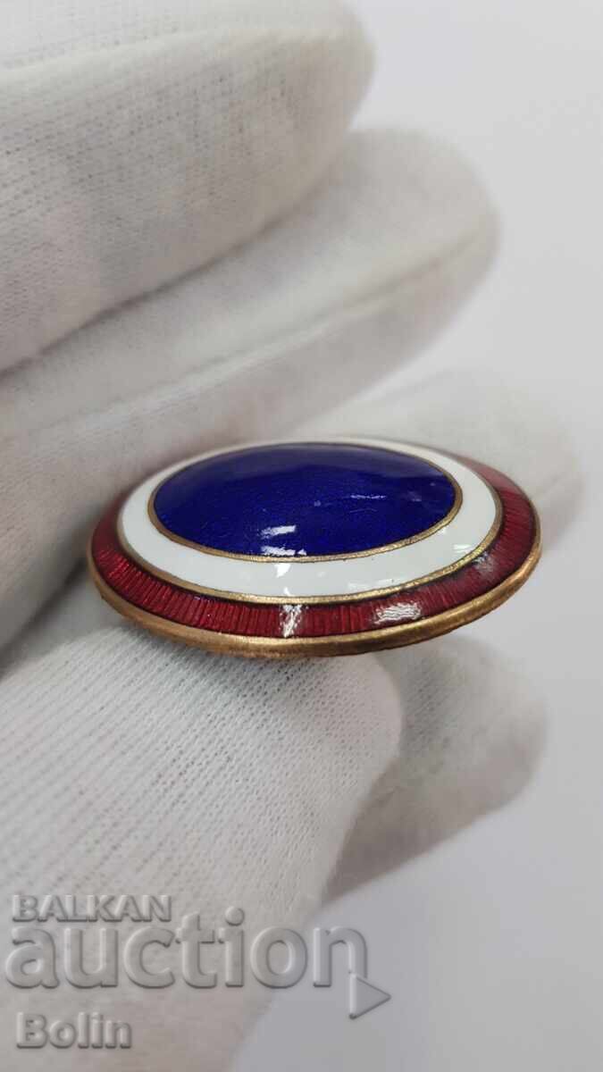 Rară cocardă de ofițer militar, semn "REGATUL SERBIEI" - 5