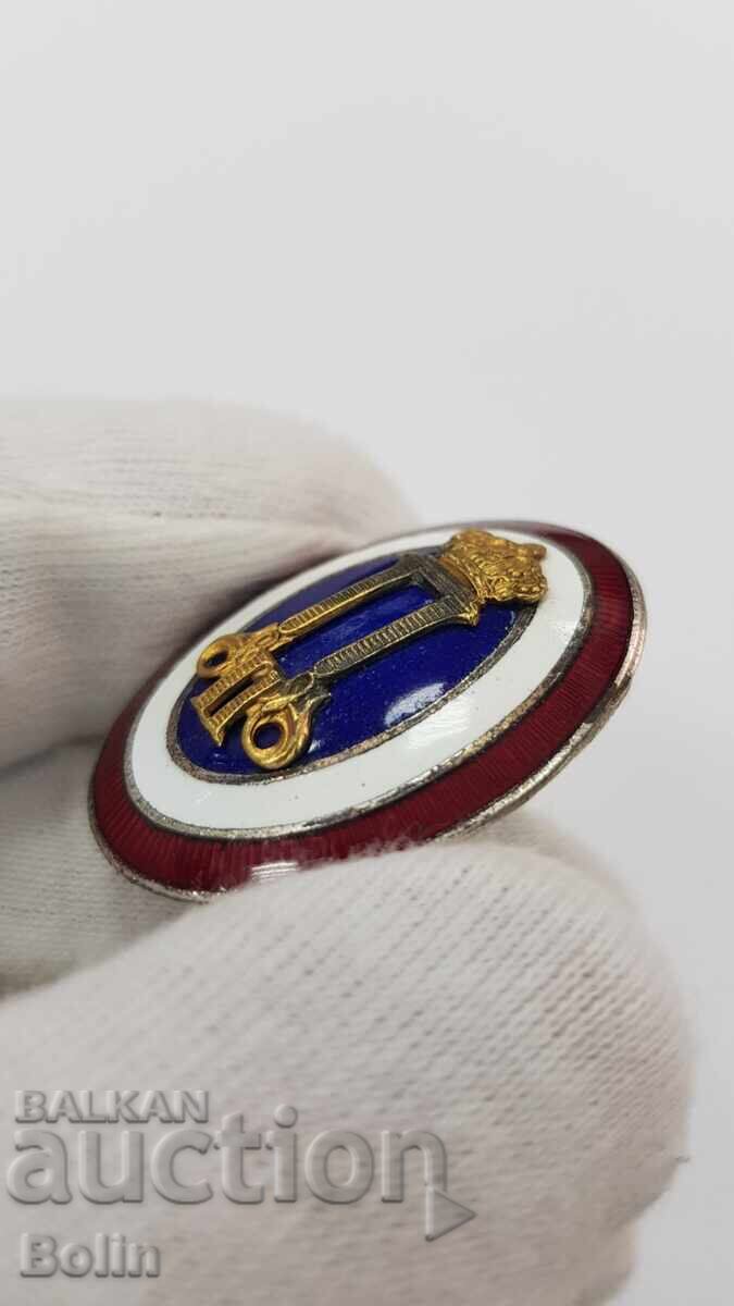 Рядка офицерска кокарда, знак "КРАЛСТВО СЪРБИЯ" Петър  II - 5