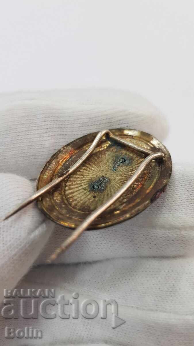 Rară cocardă de ofițer, semn "REGATUL SERBIEI" ALEXANDRU I - 6