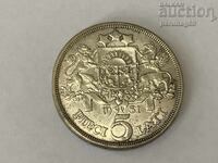 Latvia 5 Lati 1931 - Silver 0.835