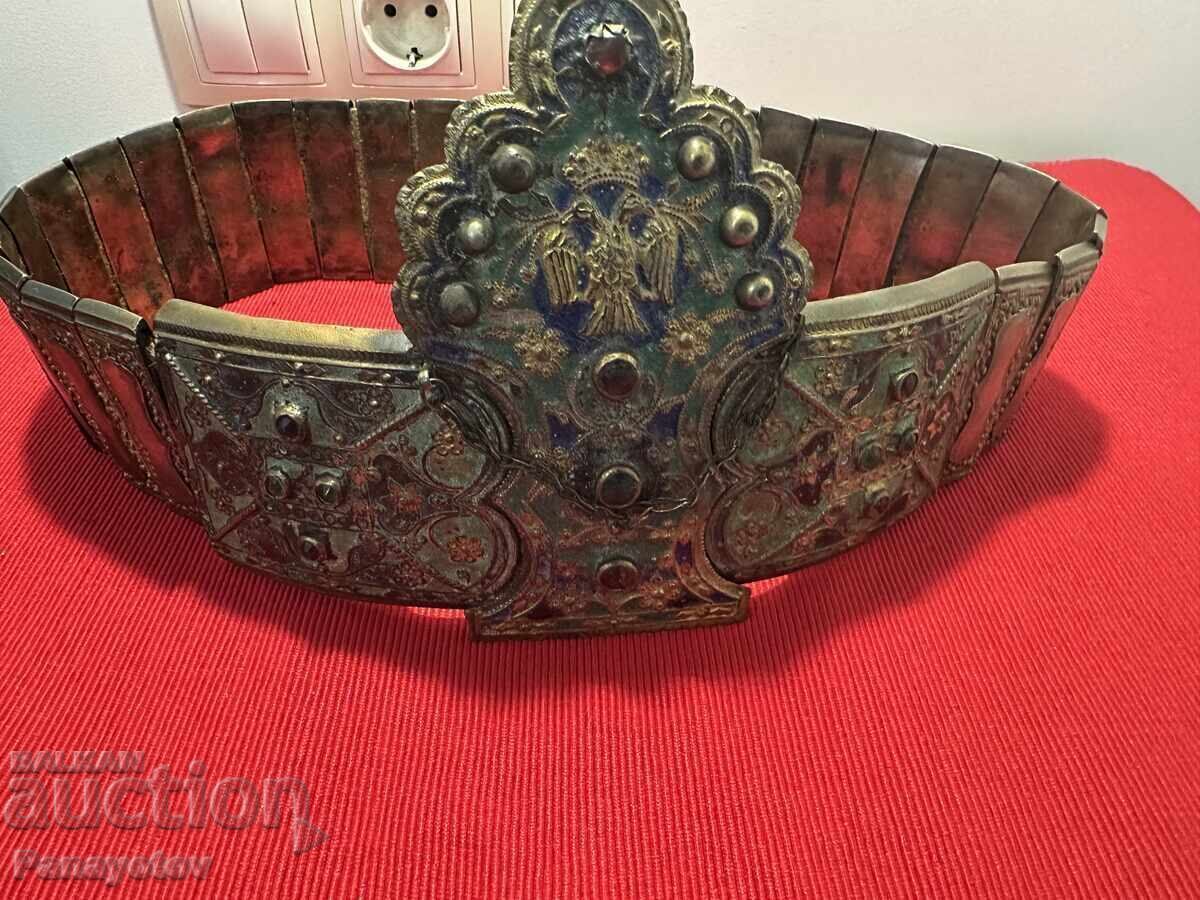 Delivery of BELT PAFTA PAFTI DEDEAGACH SILVER ENAMEL GOLD PLATED RARE Delivery of BELT PAFTA PAFTI DEDEAGACH SILVER ENAMEL GOLD PLATED RARE