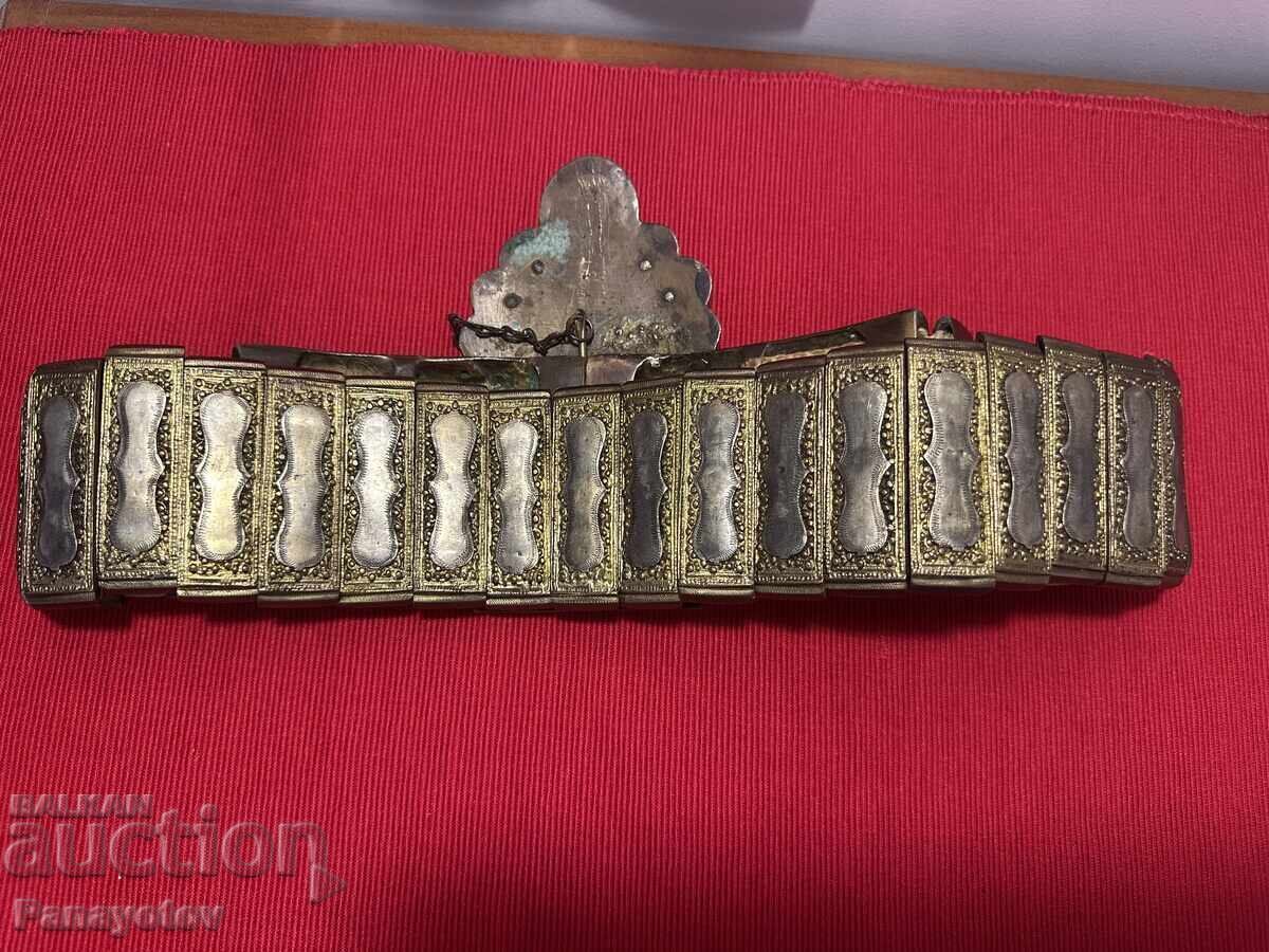 BELT PAFTA PAFTI DEDEAGACH SILVER ENAMEL GOLD PLATED RARE - 5 BELT PAFTA PAFTI DEDEAGACH SILVER ENAMEL GOLD PLATED RARE - 5