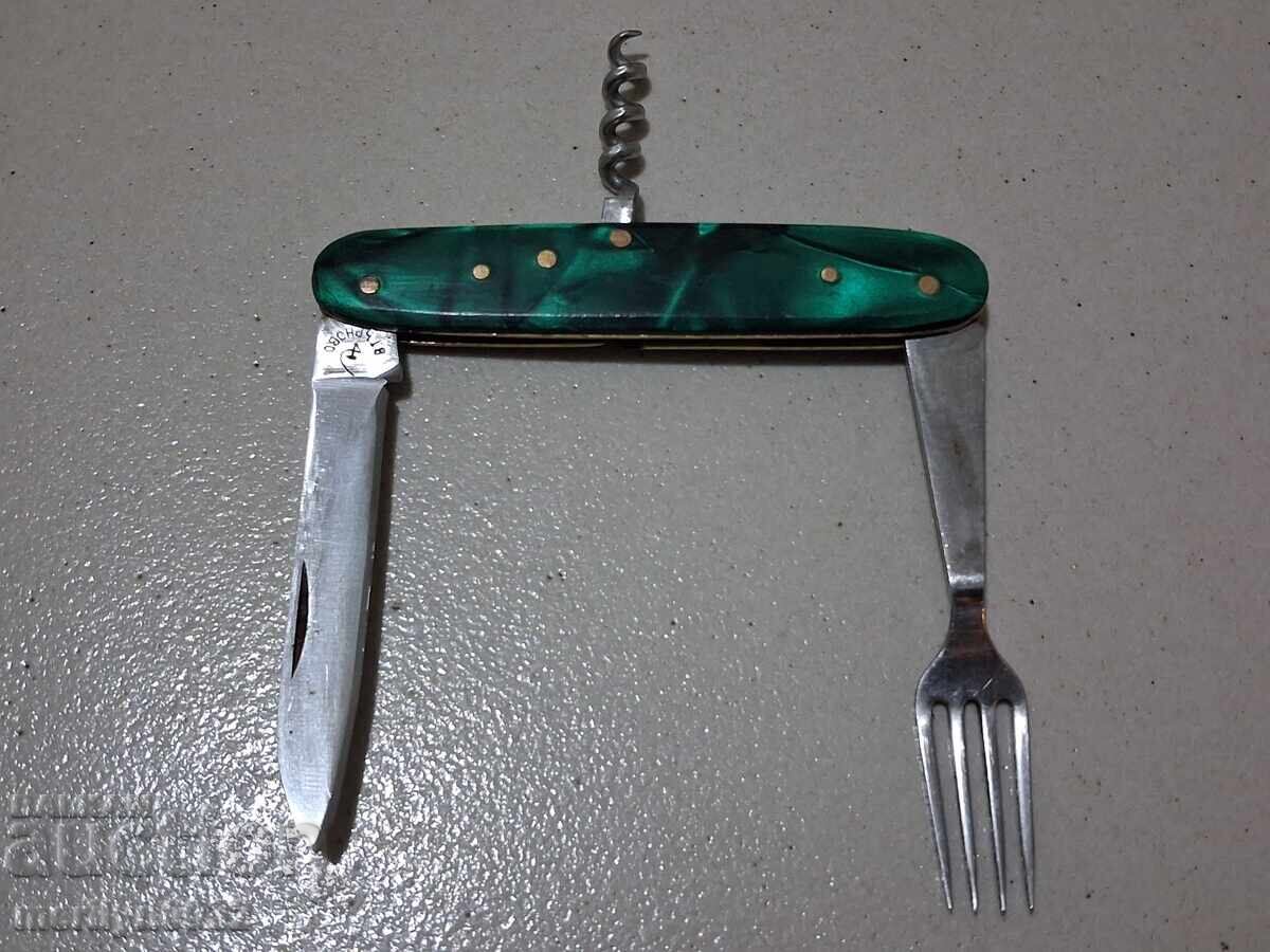 Old social knife Veliko Tarnovo Sickle and hammer knife NRB