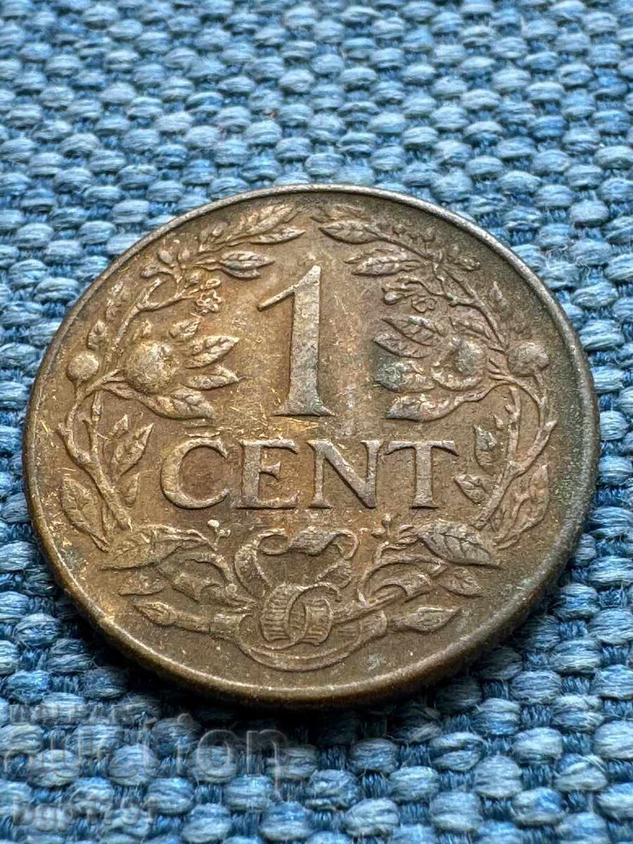 1 cent 1944 Curaçao, Țările de Jos - 6 1 cent 1944 Curaçao, Țările de Jos - 6