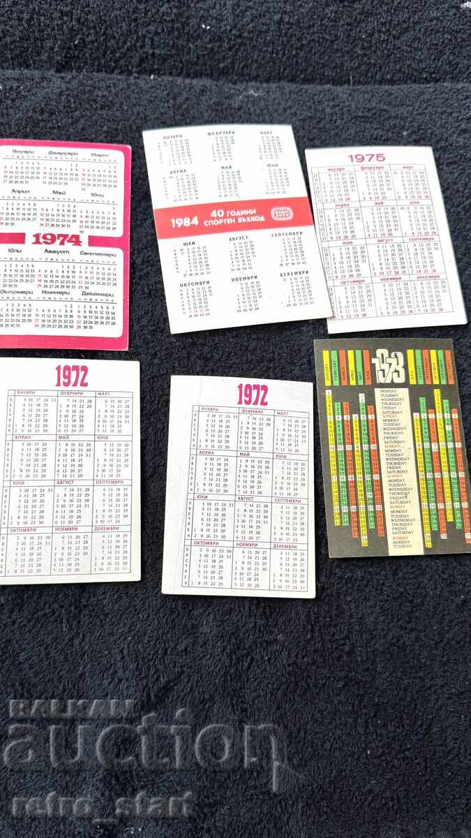 Delivery of Old Calendars, 6 pieces Delivery of Old Calendars, 6 pieces