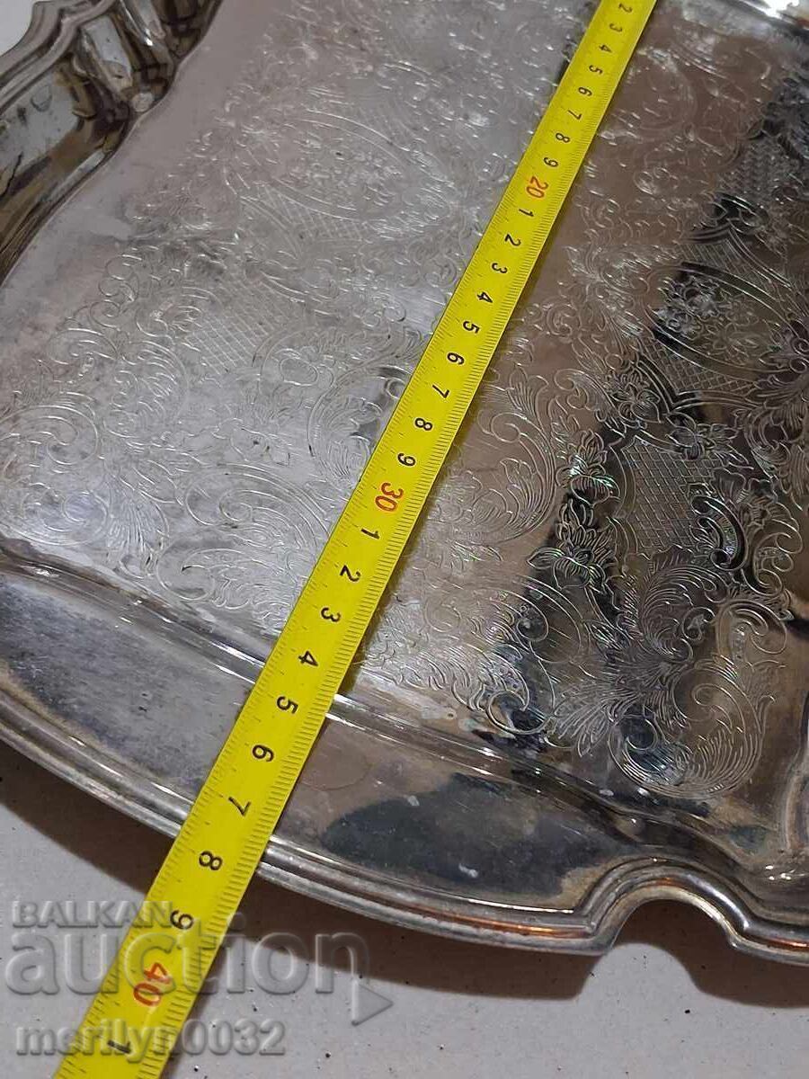 Παράδοση Σταρένιο δίσκος με χαραγμένα σχέδια, επίχρυσο χοντρό ασημένιο δίσκο σερβιρίσματος