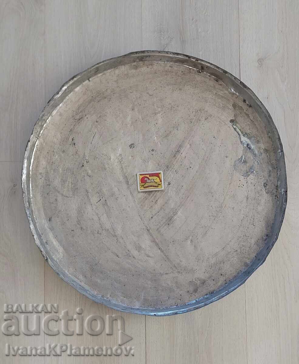 Παράδοση Μεγάλο ρετρό χάλκινο ταψί 50cm για συλλέκτες
