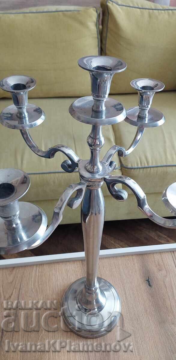 Auction Large metal candlestick for connoisseurs, height 60cm Auction Large metal candlestick for connoisseurs, height 60cm