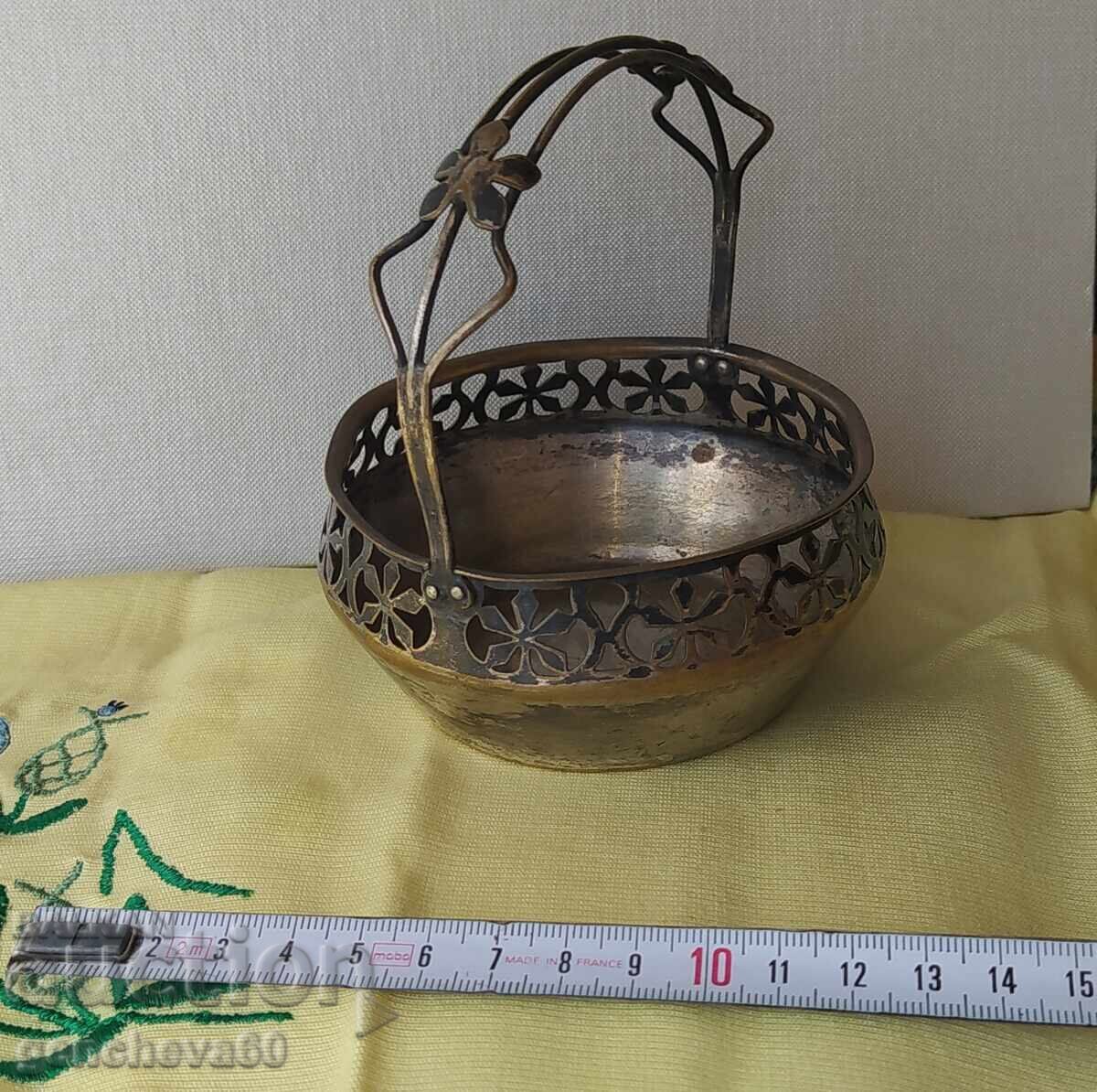 RRR Рядка антична Винтидж WMF посребрена кошница - 6