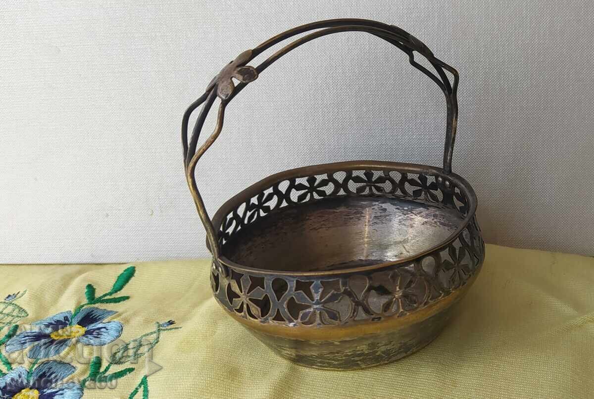 RRR Рядка антична Винтидж WMF посребрена кошница