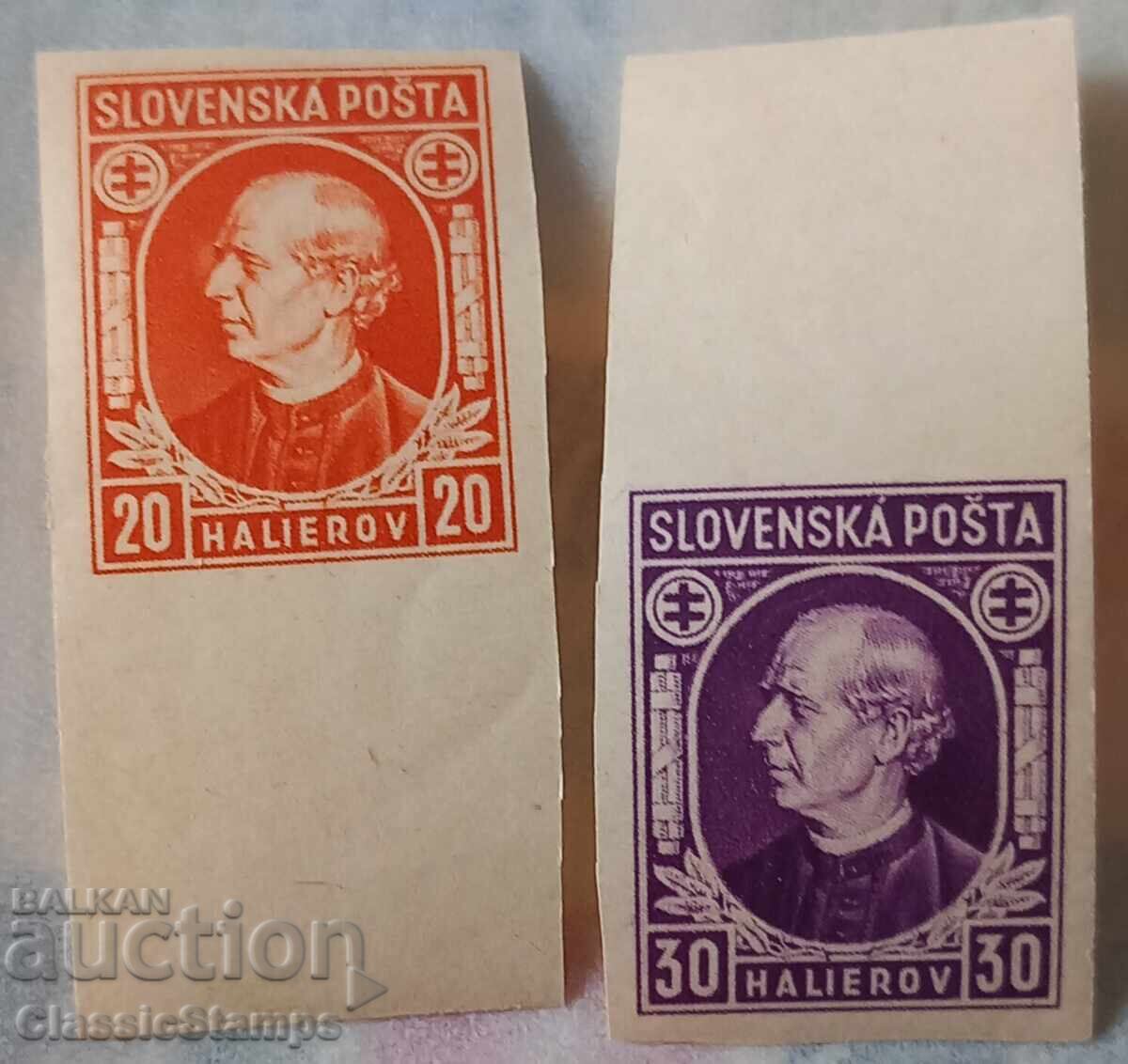 Mărci curate, nedențate, Slovacia 1939