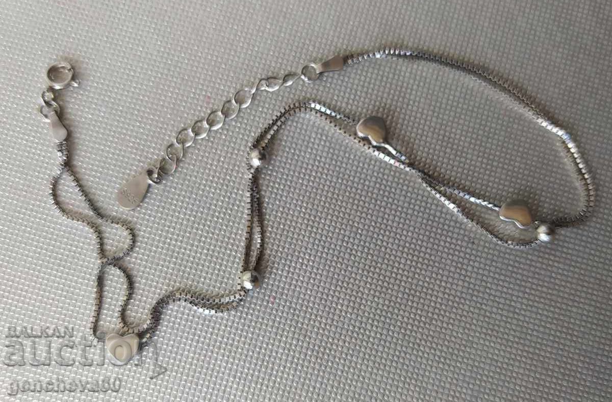 Brățară dublă de gleznă din argint, marcaje