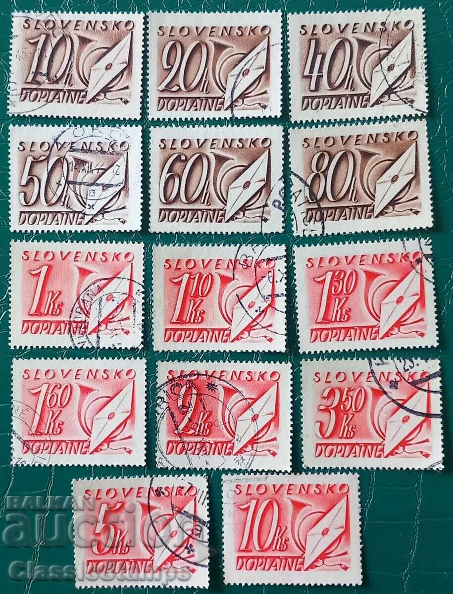 Серия марки с печат Словакия 1942