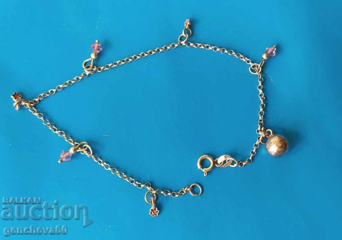 Ασημένια αστράγαλος με κρύσταλλα και γρίβνα - 6