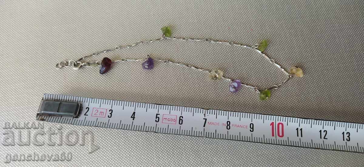 Licitație Brățară delicată pentru gleznă cu cristale/argint