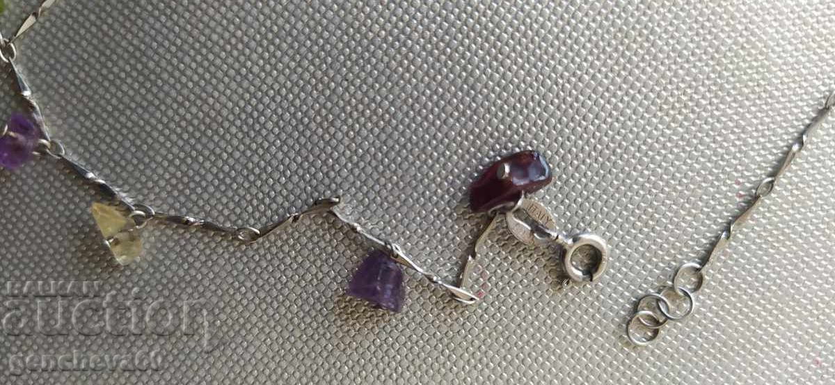 Livrarea Brățară delicată pentru gleznă cu cristale Swarovski/argint