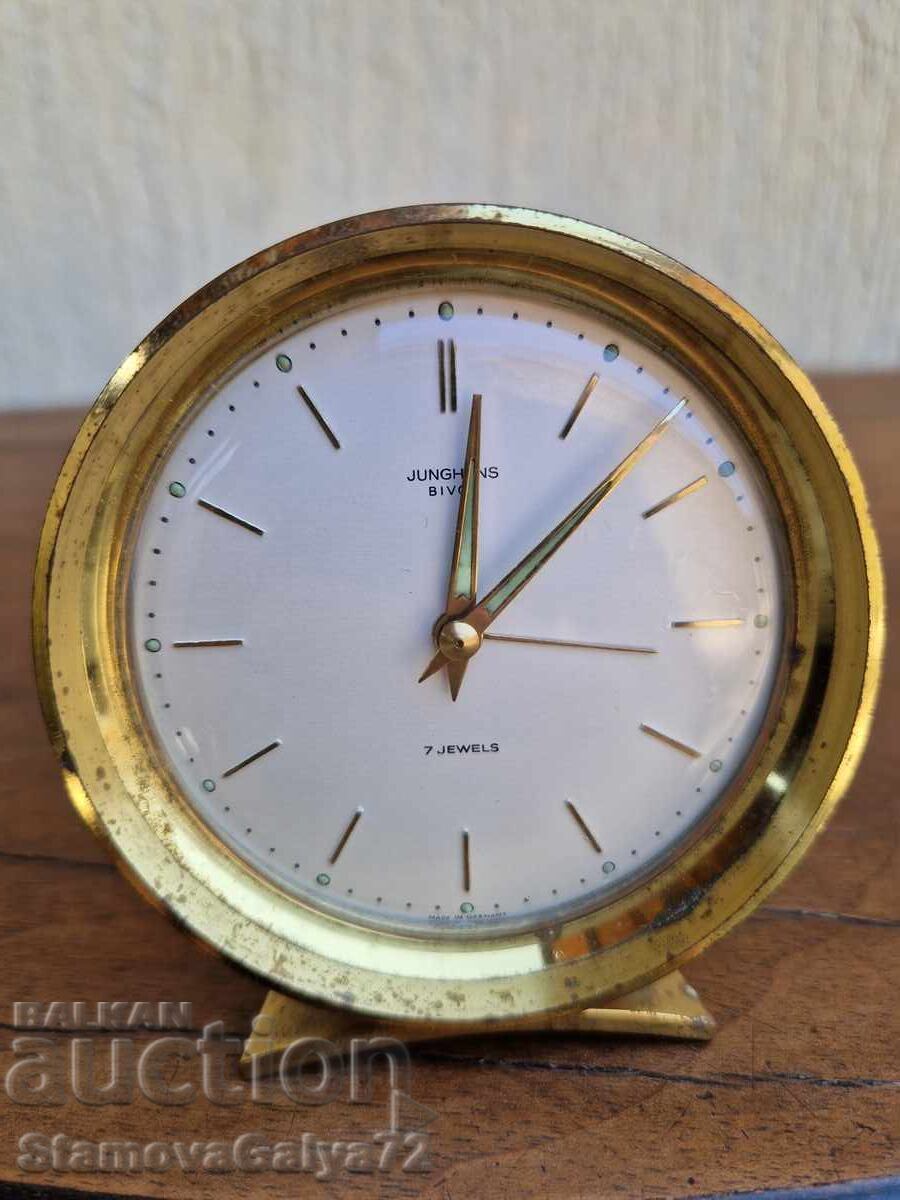 Аукцион Антикварен немски часовник будилник Junghans