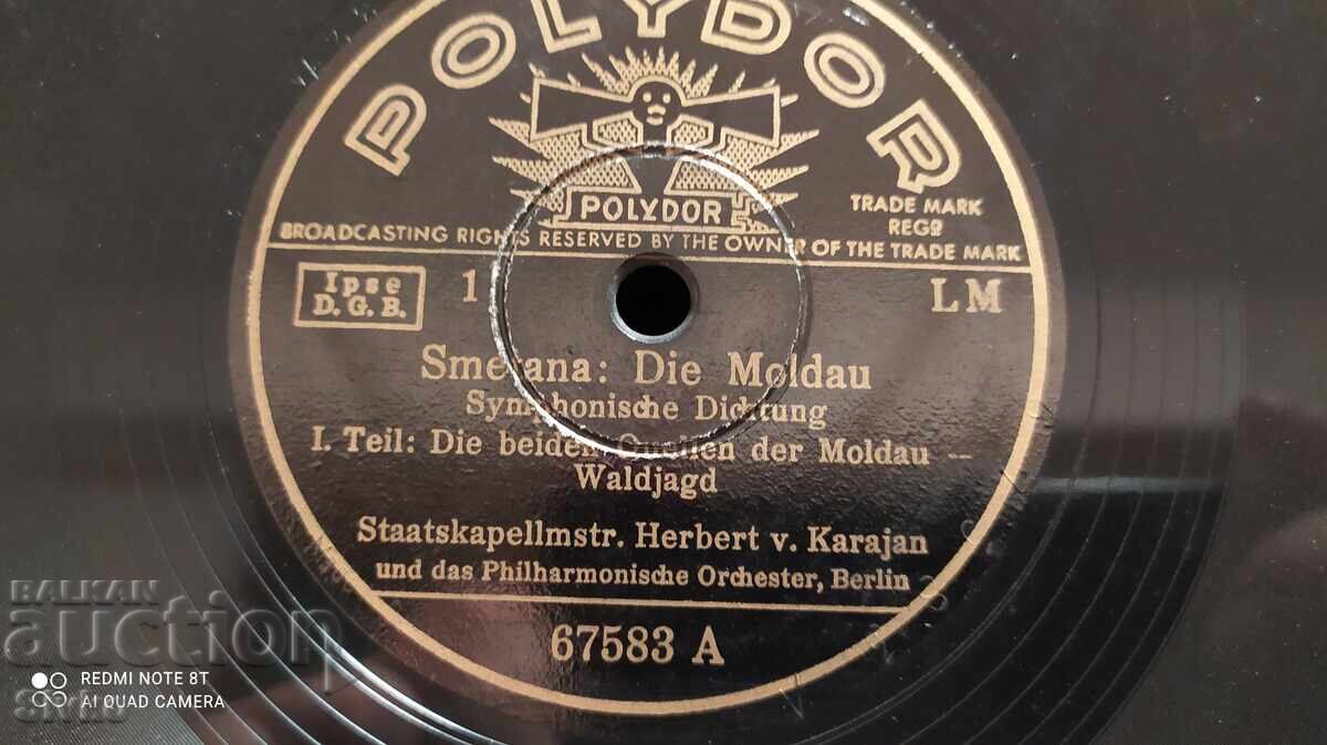 Shellac Gramophone Record POLYDOR Smetana Conductor Herbert von with price 4.99 BGN | € 2.55
