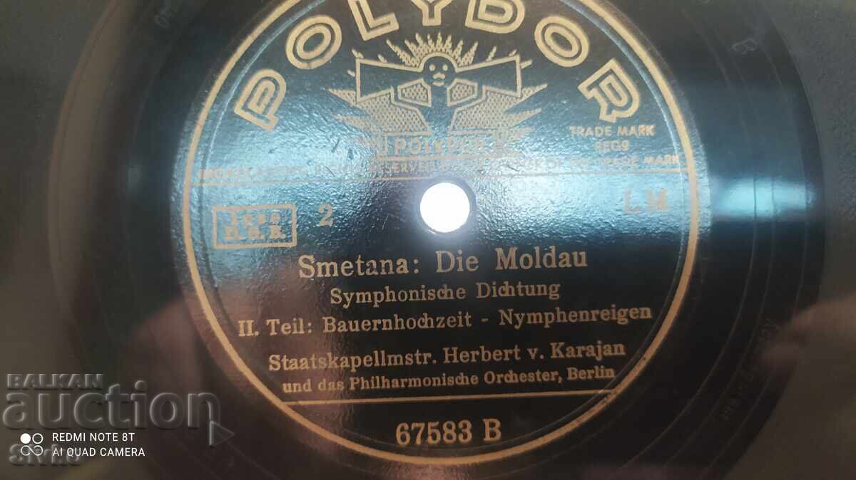 Delivery of Shellac Gramophone Record POLYDOR Smetana Conductor Herbert von