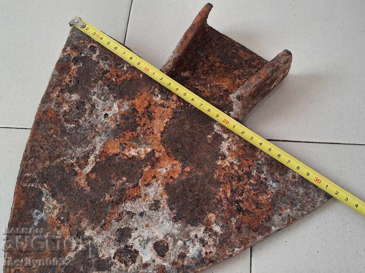 Old forged plow with engravings, plow, harrow - 7